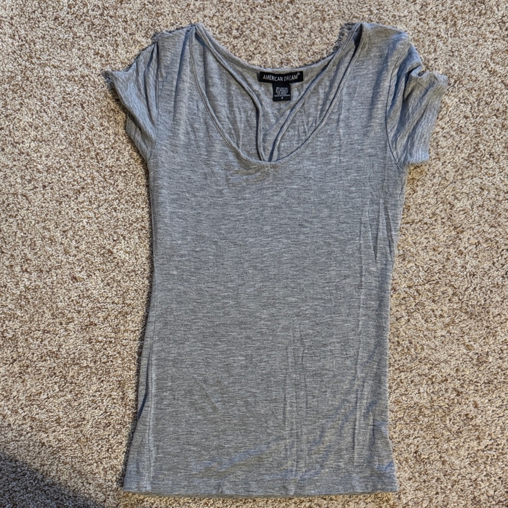 American dream Light Gray Short Sleeve Tee